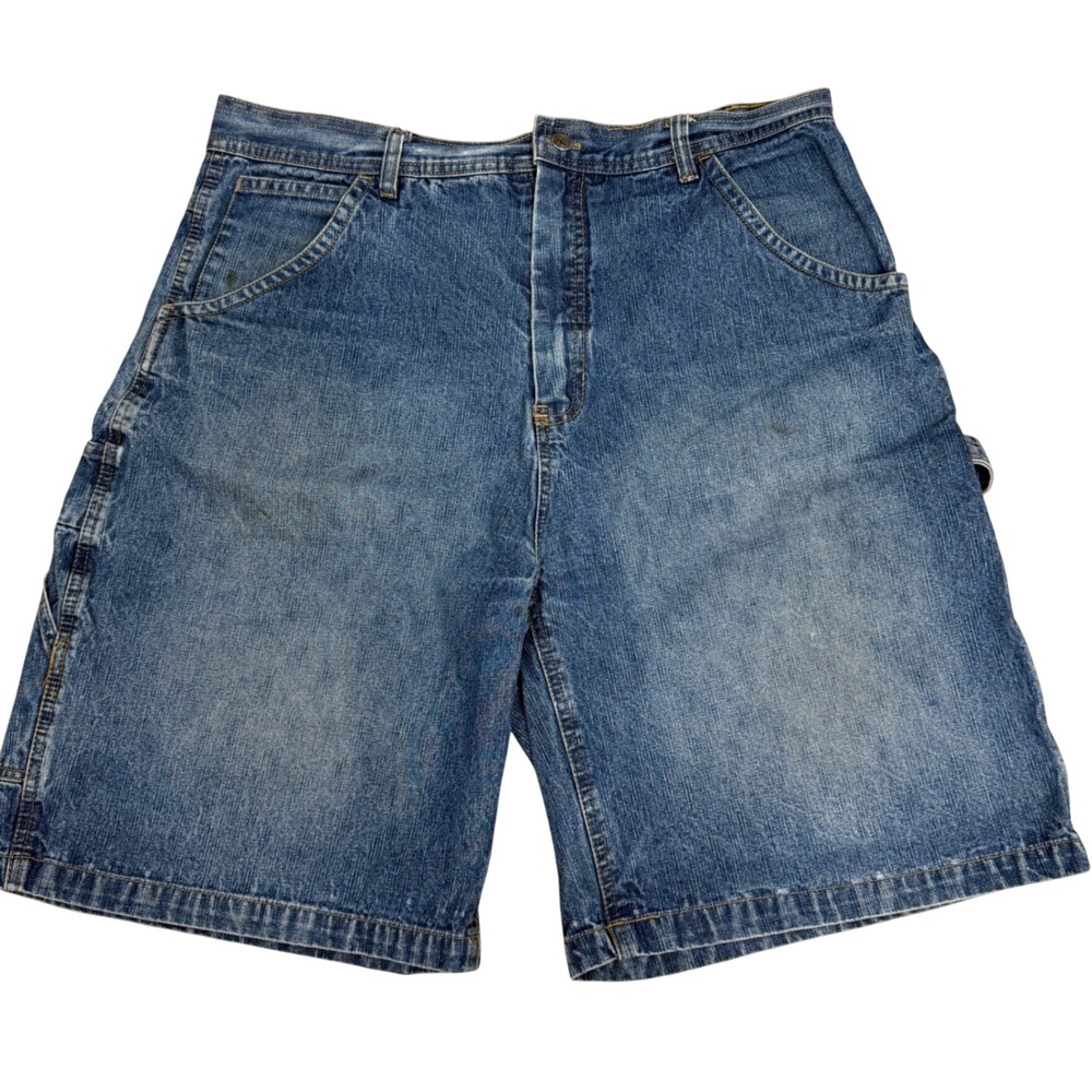 Beverly Hills Polo Club BH-82 Mens Blue Denim Carpenter Shorts Size 38